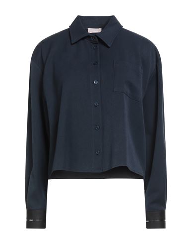 Liu •jo Woman Shirt Midnight Blue Size 6 Polyester, Viscose, Elastane In Blue