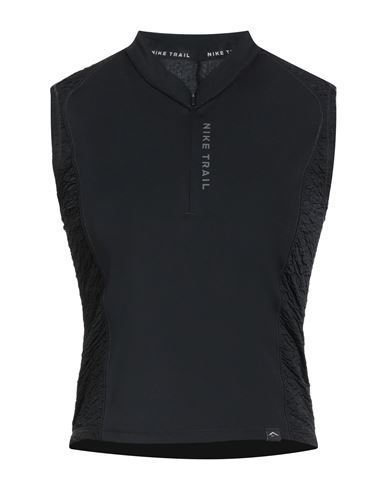 Nike Trail Woman Top Black Size L Polyester, Elastane In Black