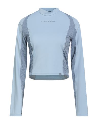 Nike Trail Woman Top Sky Blue Size L Polyester, Elastane In Blue