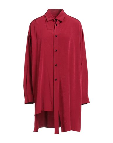 Y's Yohji Yamamoto Woman Shirt Burgundy Size 2 Triacetate, Polyester In Red