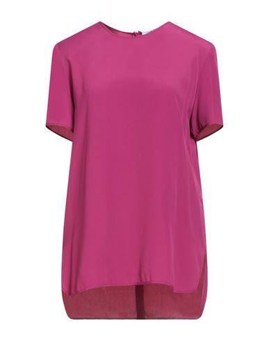 Simona Corsellini Woman Top Fuchsia Size M Acetate, Silk In Pink