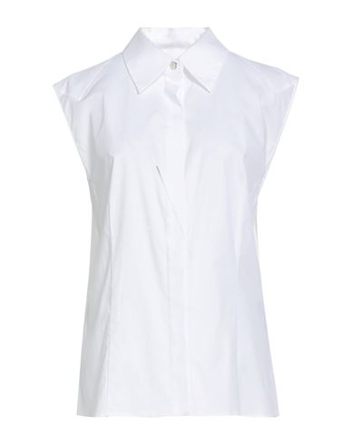 Hugo Boss Boss Woman Shirt White Size 10 Cotton, Elastane In White
