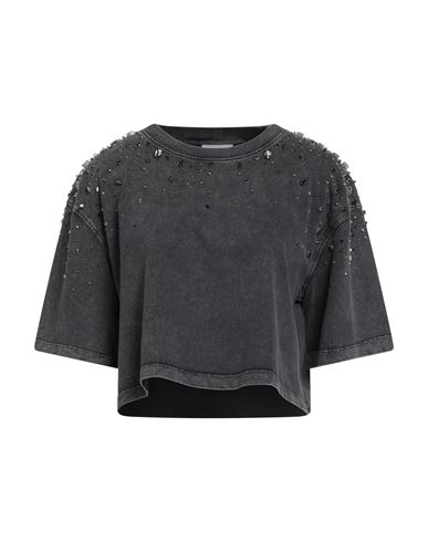 Sandro Woman T-shirt Grey Size 3 Cotton In Gray