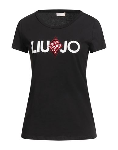 Liu •jo Woman T-shirt Black Size M Cotton In Black