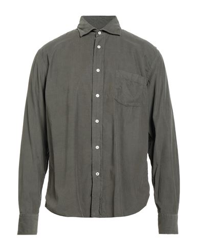 Hartford Man Shirt Military Green Size L Cotton In Green