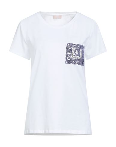Liu •jo Woman T-shirt White Size L Cotton, Elastane In White