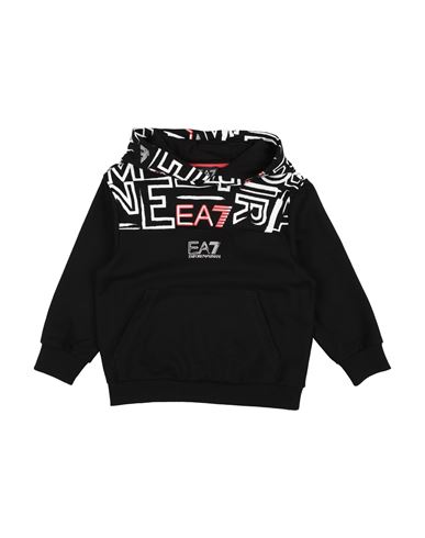 Ea7 Toddler Boy Sweatshirt Black Size 6 Cotton, Elastane In Black