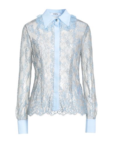 Vivetta Woman Shirt Sky Blue Size 8 Polyamide, Cotton In Multi
