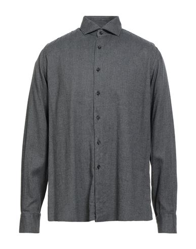 Xacus Man Shirt Grey Size 17 Cotton, Lyocell In Gray