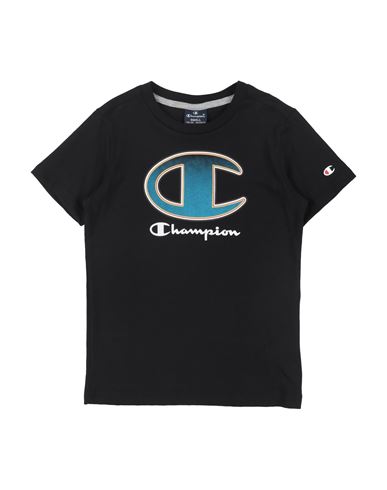 Champion Toddler Boy T-shirt Black Size 7 Cotton In Black