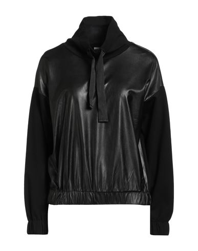 Deha Woman Sweatshirt Black Size L Polyester, Polyurethane, Viscose, Polyamide, Elastane In Black