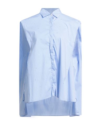 Gaelle Paris Gaëlle Paris Woman Shirt Light Blue Size 4 Cotton, Polyamide, Elastane In Blue