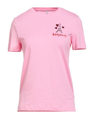 Only Woman T-shirt Pink Size M Cotton In Pink