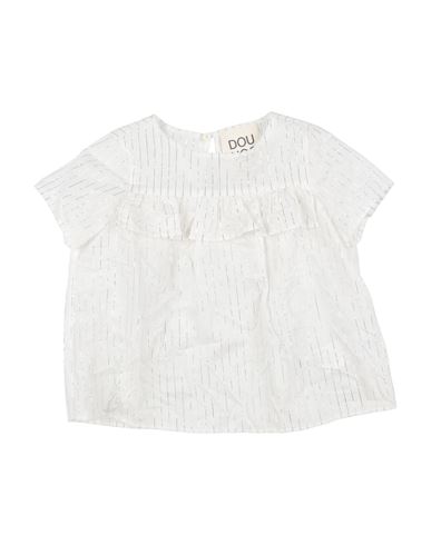 Douuod Toddler Girl Top White Size 6 Cotton, Polyester, Metallic Polyester In White