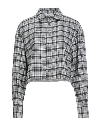 Vicolo Woman Shirt Grey Size M Cotton In Gray