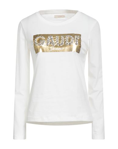 Gaudì Jeans Woman T-shirt Ivory Size S Cotton, Elastane In White