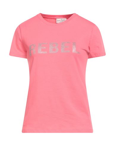 Rebel Queen By Liu •jo Woman T-shirt Coral Size S Cotton, Elastane In Pink