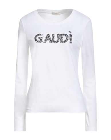 Gaudì Jeans Woman T-shirt White Size M Cotton, Elastane In White
