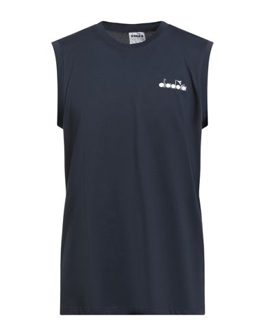 Diadora Man T-shirt Midnight Blue Size Xl Cotton In Blue