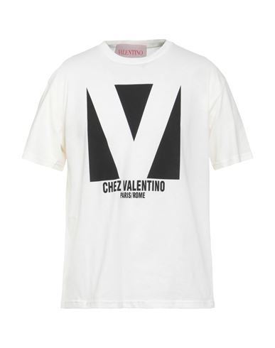 Valentino Crewneck T-shirt With Frontal Logo Print In White