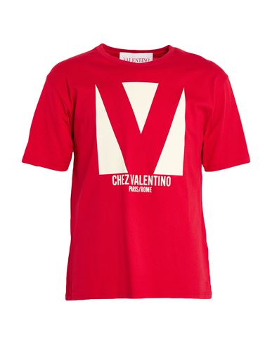 Valentino Garavani Man T-shirt Red Size M Cotton In Red