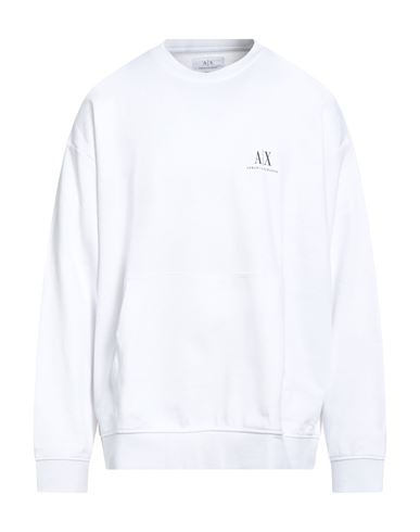 Armani Exchange Man Sweatshirt White Size L Cotton, Elastane In Gray