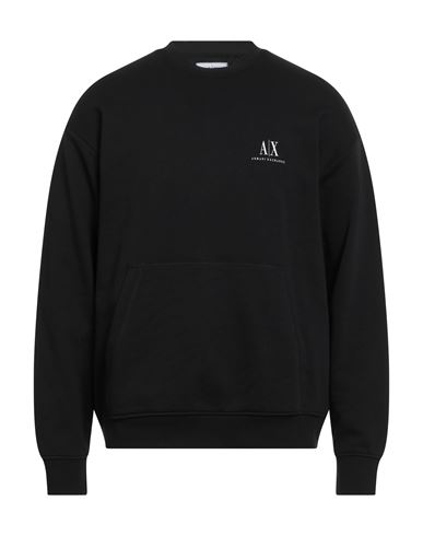 Armani Exchange Man Sweatshirt Black Size M Cotton, Elastane In Black