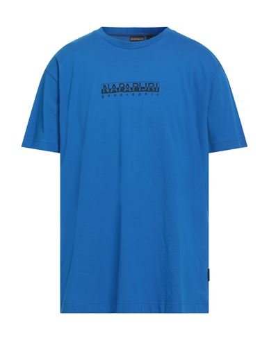 Napapijri Man T-shirt Bright Blue Size Xl Cotton In Blue