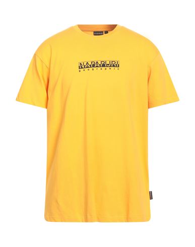 Napapijri Man T-shirt Mandarin Size L Cotton In Yellow