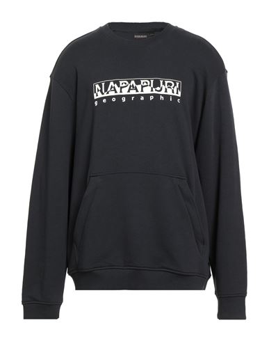 Napapijri Man Sweatshirt Black Size Xl Cotton, Elastane In Black