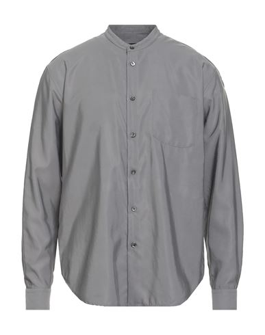 Giorgio Armani Man Shirt Grey Size Xl Silk, Polyamide In Gray