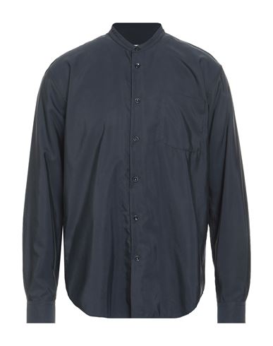 Giorgio Armani Man Shirt Midnight Blue Size Xxl Silk, Polyamide In Blue