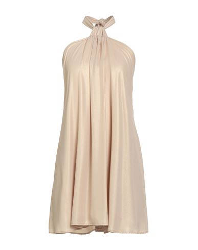 H2o Italia Woman Mini Dress Gold Size M Polyester In Neutral