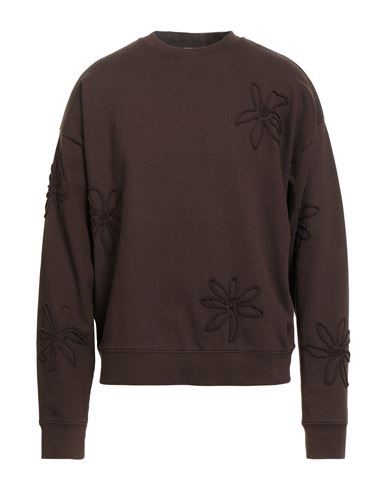 Sandro Man Sweatshirt Chocolate Brown Size Xl Cotton In Brown