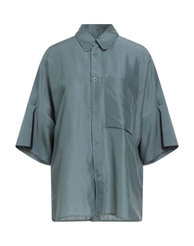 Toogood Woman Shirt Grey Size M Cotton, Silk In Blue