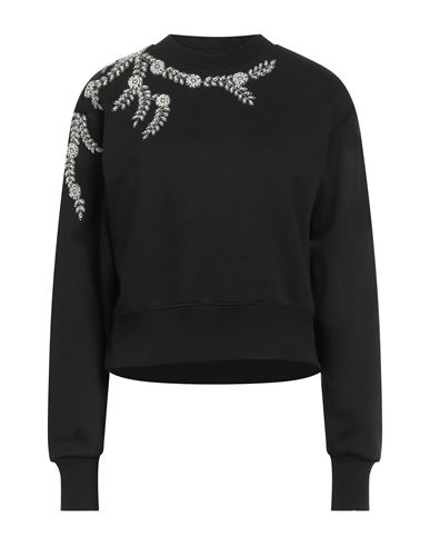Sandro Woman Sweatshirt Black Size 3 Cotton, Polyester, Brass