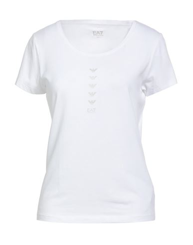 Ea7 Woman T-shirt White Size Xxl Cotton, Modal, Elastane In White