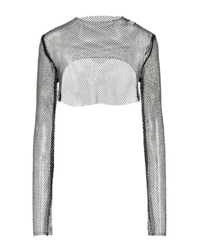 Tensione In Woman Top Black Size Onesize Polyester, Metal In Gray