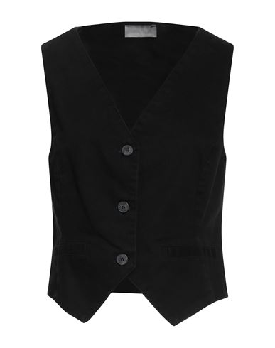 Motel Woman Tailored Vest Black Size S Cotton, Elastane In Black
