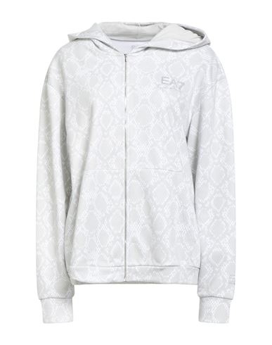 Ea7 Woman Sweatshirt Beige Size Xxl Cotton, Polyester In Gray
