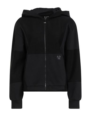 Ea7 Woman Sweatshirt Black Size Xl Cotton, Polyester In Black