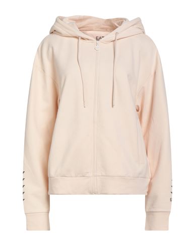 Ea7 Woman Sweatshirt Cream Size Xl Cotton, Elastane In Neutral