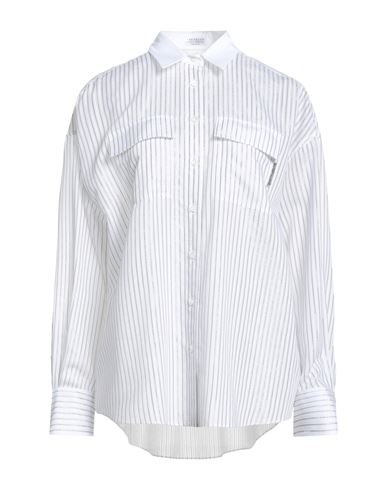 Brunello Cucinelli Striped Long-sleeve Shirt In White