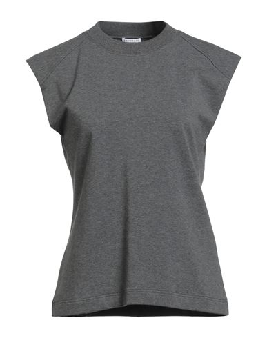 Brunello Cucinelli Woman Sweatshirt Grey Size M Cotton, Elastane, Ecobrass In Gray