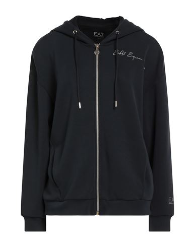 Ea7 Woman Sweatshirt Black Size Xxl Polyester, Modal, Elastane In Black