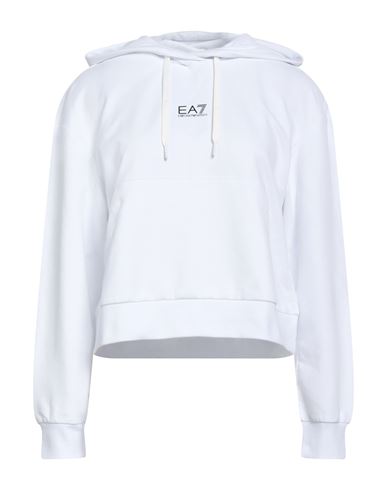 Ea7 Woman Sweatshirt White Size Xl Cotton, Elastane In White