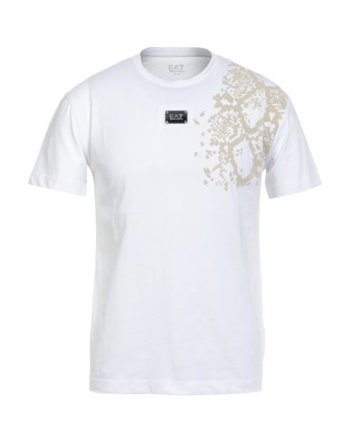 Ea7 Man T-shirt White Size Xxl Cotton In White