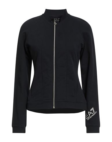 Ea7 Woman Sweatshirt Black Size Xl Cotton, Elastane In Black