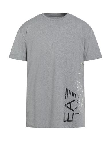 Ea7 Man T-shirt Grey Size Xxl Cotton In Gray