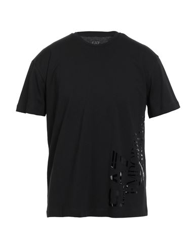 Ea7 Man T-shirt Black Size Xxl Cotton In Black